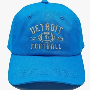 Detroit Football Fan Cap Hat Sky Blue One Size